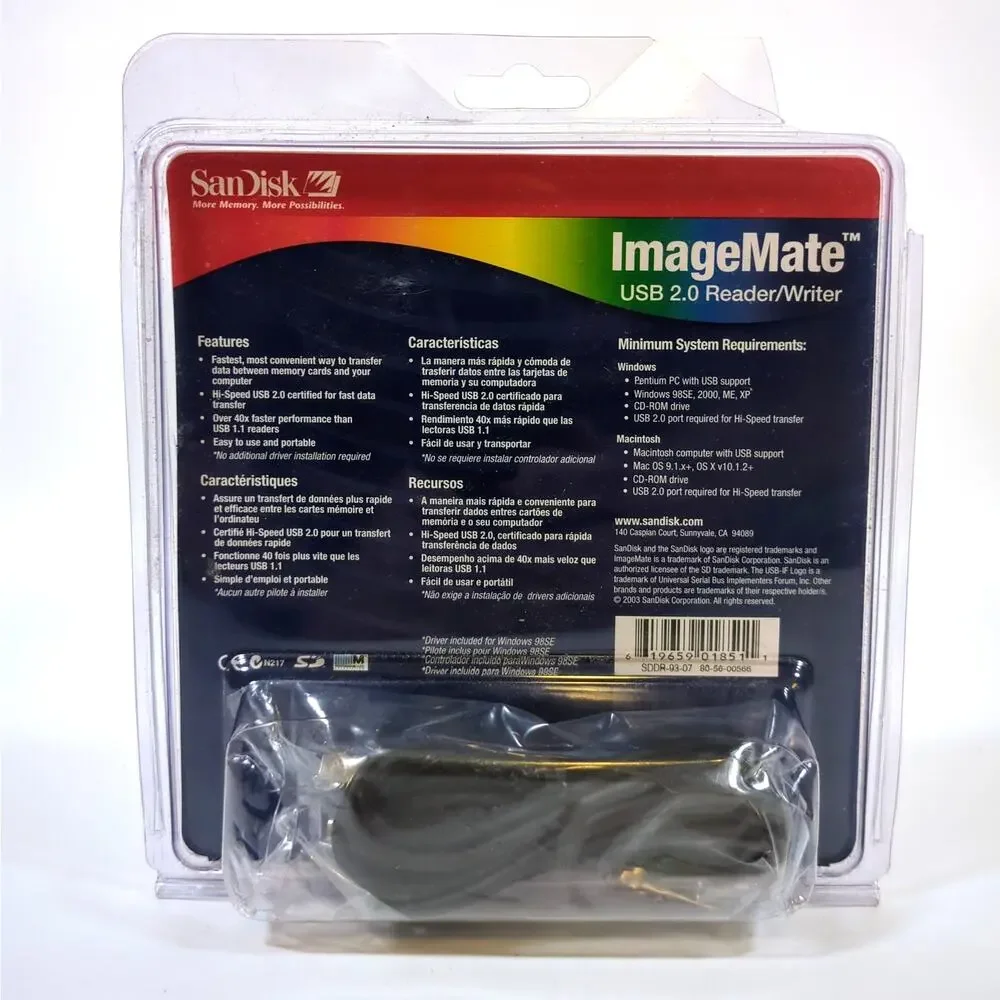 SanDisk ImageMate USB 2.0 SD MultiMediaCard Reader Writer 2003 New in Pkg